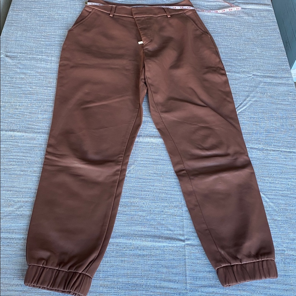 Bar III Faux Leather Jogger Ankle Pants